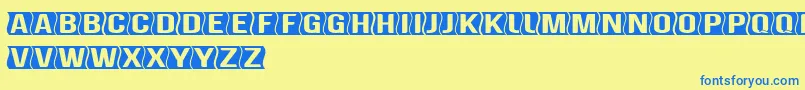 GenghiskhanframedBold Font – Blue Fonts on Yellow Background