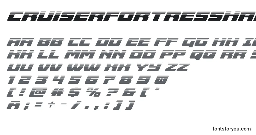 Schriftart Cruiserfortresshalfital – Alphabet, Zahlen, spezielle Symbole
