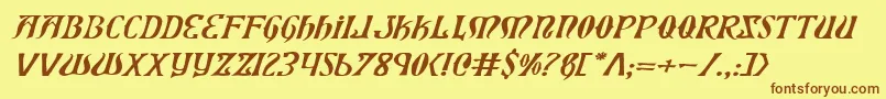 Xiphosei Font – Brown Fonts on Yellow Background