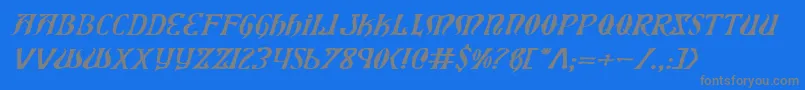 Xiphosei Font – Gray Fonts on Blue Background