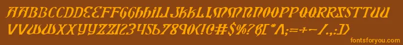 Xiphosei Font – Orange Fonts on Brown Background