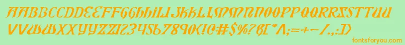 Xiphosei Font – Orange Fonts on Green Background