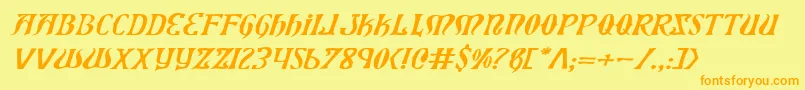 Xiphosei Font – Orange Fonts on Yellow Background