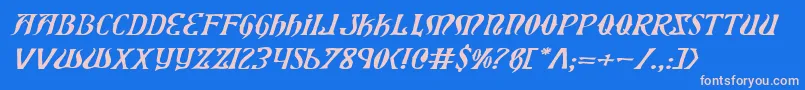 Xiphosei Font – Pink Fonts on Blue Background