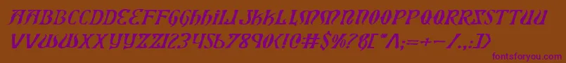 Xiphosei Font – Purple Fonts on Brown Background