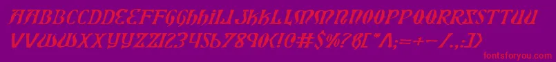 Xiphosei Font – Red Fonts on Purple Background