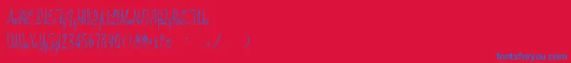 LandsEnd-fontti – siniset fontit punaisella taustalla