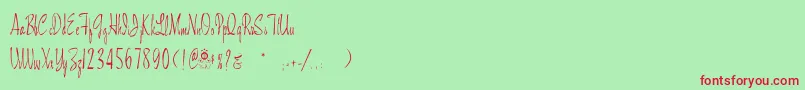 Fonte LandsEnd – fontes vermelhas em um fundo verde