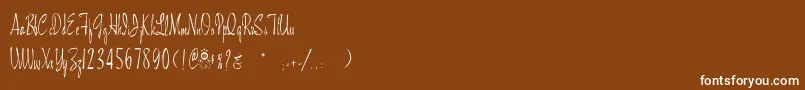 Weitere Informationen zur LandsEnd-Schriftart LandsEnd-Schriftart – Weiße Schriften auf braunem Hintergrund