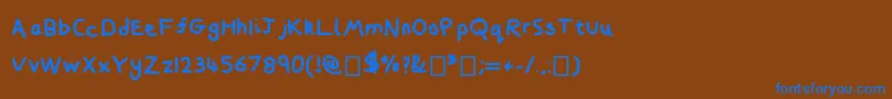 フォントCraaig – 茶色の背景に青い文字