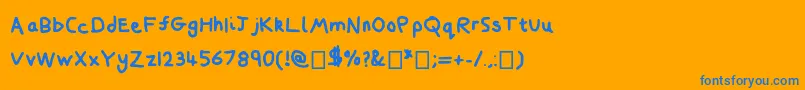 フォントCraaig – オレンジの背景に青い文字