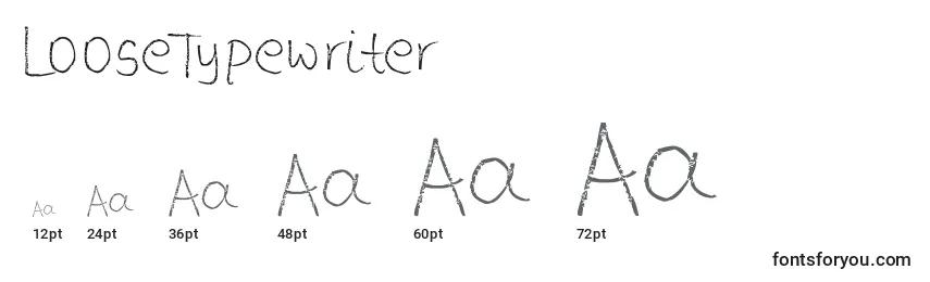 Размеры шрифта LooseTypewriter