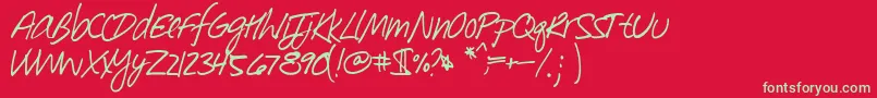 Southpaw Font – Green Fonts on Red Background