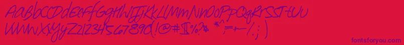 Southpaw Font – Purple Fonts on Red Background
