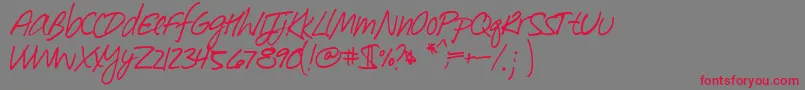Southpaw Font – Red Fonts on Gray Background