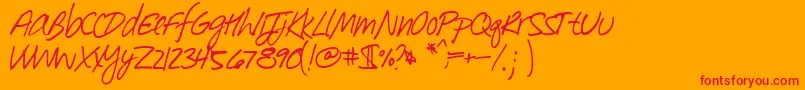Southpaw-Schriftart – Rote Schriften auf orangefarbenem Hintergrund