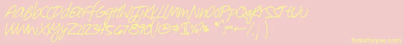 Southpaw Font – Yellow Fonts on Pink Background