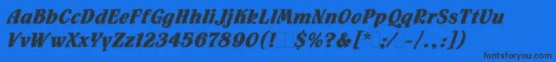 FlamencoInlineLetPlain.1.0 Font – Black Fonts on Blue Background