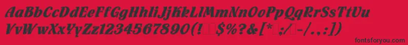 FlamencoInlineLetPlain.1.0 Font – Black Fonts on Red Background