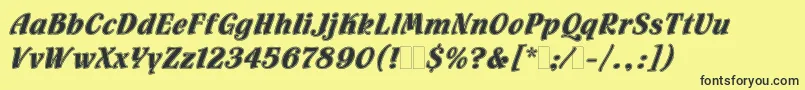 FlamencoInlineLetPlain.1.0 Font – Black Fonts on Yellow Background