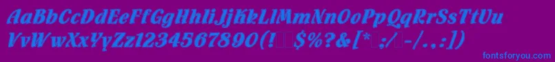 FlamencoInlineLetPlain.1.0 Font – Blue Fonts on Purple Background