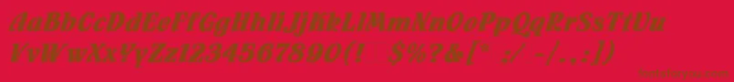 FlamencoInlineLetPlain.1.0 Font – Brown Fonts on Red Background