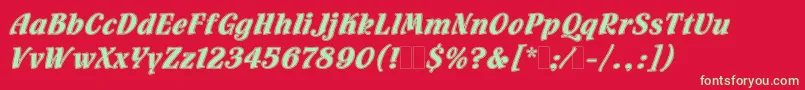 FlamencoInlineLetPlain.1.0 Font – Green Fonts on Red Background