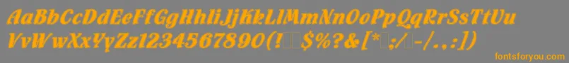 FlamencoInlineLetPlain.1.0 Font – Orange Fonts on Gray Background