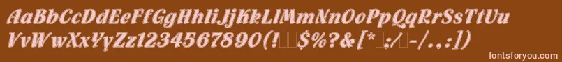 FlamencoInlineLetPlain.1.0 Font – Pink Fonts on Brown Background