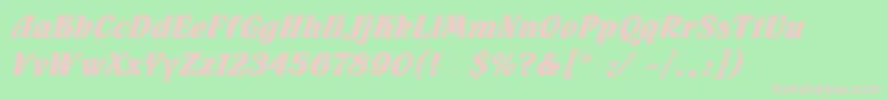 FlamencoInlineLetPlain.1.0 Font – Pink Fonts on Green Background