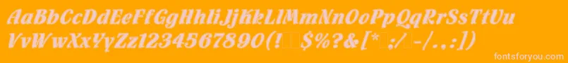FlamencoInlineLetPlain.1.0-Schriftart – Rosa Schriften auf orangefarbenem Hintergrund