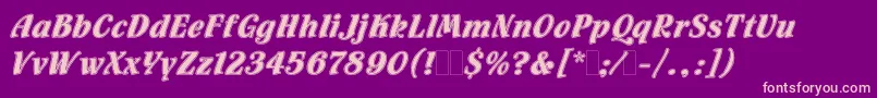 FlamencoInlineLetPlain.1.0 Font – Pink Fonts on Purple Background