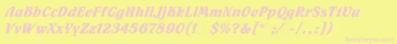 FlamencoInlineLetPlain.1.0-Schriftart – Rosa Schriften auf gelbem Hintergrund