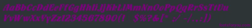 Шрифт FlamencoInlineLetPlain.1.0 – фиолетовые шрифты на чёрном фоне