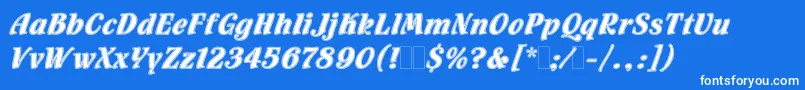 FlamencoInlineLetPlain.1.0 Font – White Fonts on Blue Background