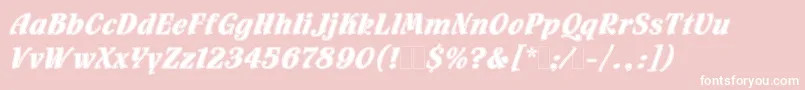 FlamencoInlineLetPlain.1.0-Schriftart – Weiße Schriften auf rosa Hintergrund