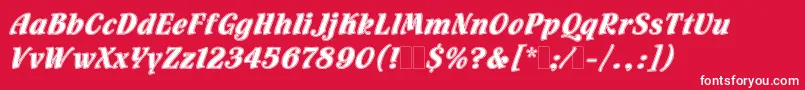 フォントFlamencoInlineLetPlain.1.0 – 赤い背景に白い文字