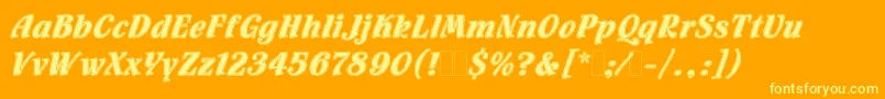FlamencoInlineLetPlain.1.0 Font – Yellow Fonts on Orange Background