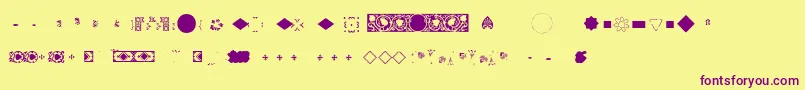 Pfornmtreasures2Layer3 Font – Purple Fonts on Yellow Background