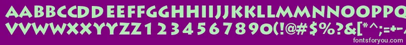 LiddieBlack Font – Green Fonts on Purple Background