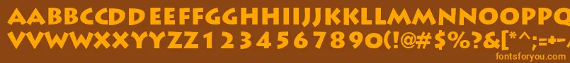 LiddieBlack-Schriftart – Orangefarbene Schriften auf braunem Hintergrund