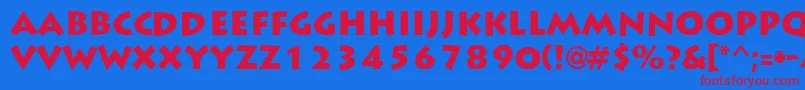 LiddieBlack Font – Red Fonts on Blue Background
