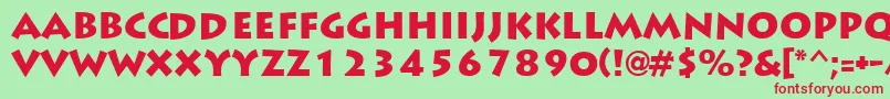 LiddieBlack Font – Red Fonts on Green Background