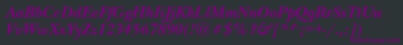 NewbaskervillebttBolditalic Font – Purple Fonts on Black Background