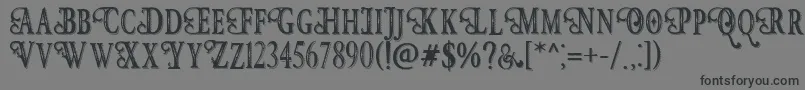 フォントHunterHeartFreeFont – 黒い文字の灰色の背景