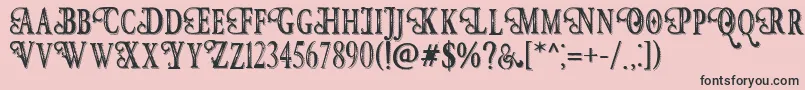 HunterHeartFreeFont Font – Black Fonts on Pink Background
