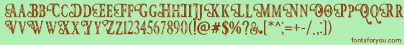 HunterHeartFreeFont Font – Brown Fonts on Green Background
