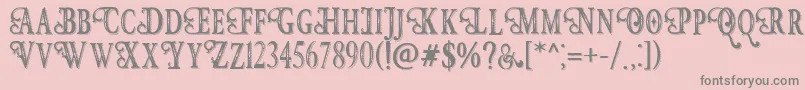 HunterHeartFreeFont Font – Gray Fonts on Pink Background