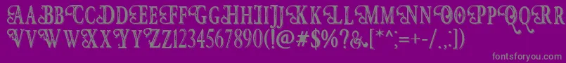 HunterHeartFreeFont-Schriftart – Graue Schriften auf violettem Hintergrund