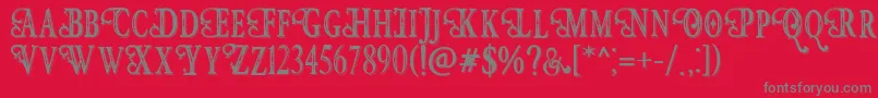 HunterHeartFreeFont Font – Gray Fonts on Red Background